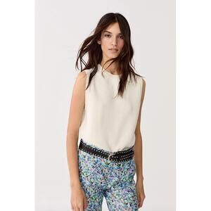 NEW LANTHROPY glitter knitted top in pearl white